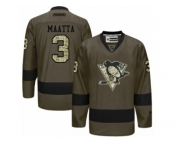 Youth Reebok Pittsburgh Penguins #3 Olli Maatta Authentic Green Salute to Service NHL Jersey