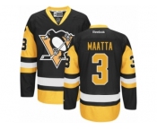 Youth Reebok Pittsburgh Penguins #3 Olli Maatta Premier Black Gold Third NHL Jersey