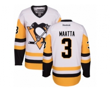 Youth Reebok Pittsburgh Penguins #3 Olli Maatta Premier White Away NHL Jersey