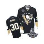 Youth Reebok Pittsburgh Penguins #30 Matt Murray Authentic Black Home 2017 Stanley Cup Champions NHL Jersey