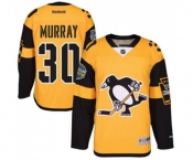 Youth Reebok Pittsburgh Penguins #30 Matt Murray Authentic Gold 2017 Stadium Series NHL Jersey