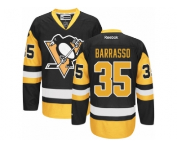 Youth Reebok Pittsburgh Penguins #35 Tom Barrasso Premier Black Gold Third NHL Jersey