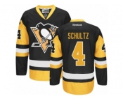 Youth Reebok Pittsburgh Penguins #4 Justin Schultz Authentic Black Gold Third NHL Jersey