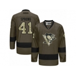 Youth Reebok Pittsburgh Penguins #41 Daniel Sprong Premier Green Salute to Service NHL Jersey