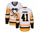 Youth Reebok Pittsburgh Penguins #41 Daniel Sprong Premier White Away NHL Jersey