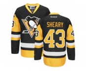 Youth Reebok Pittsburgh Penguins #43 Conor Sheary Premier Black Gold Third NHL Jersey