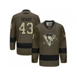 Youth Reebok Pittsburgh Penguins #43 Conor Sheary Premier Green Salute to Service NHL Jersey