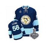 Youth Reebok Pittsburgh Penguins #58 Kris Letang Authentic Navy Blue Third Vintage 2017 Stanley Cup Final NHL Jersey