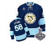 Youth Reebok Pittsburgh Penguins #58 Kris Letang Authentic Navy Blue Third Vintage 2017 Stanley Cup Final NHL Jersey