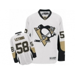 Youth Reebok Pittsburgh Penguins #58 Kris Letang Premier White Away NHL Jersey