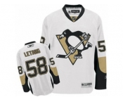 Youth Reebok Pittsburgh Penguins #58 Kris Letang Premier White Away NHL Jersey