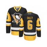 Youth Reebok Pittsburgh Penguins #6 Trevor Daley Premier Black Gold Third NHL Jersey