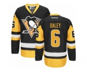 Youth Reebok Pittsburgh Penguins #6 Trevor Daley Premier Black Gold Third NHL Jersey