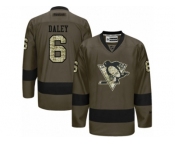 Youth Reebok Pittsburgh Penguins #6 Trevor Daley Premier Green Salute to Service NHL Jersey