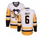 Youth Reebok Pittsburgh Penguins #6 Trevor Daley Premier White Away NHL Jersey