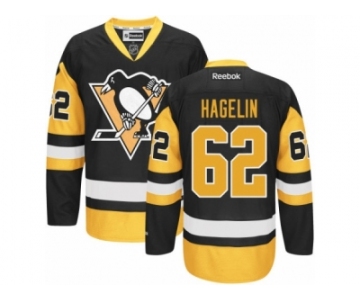 Youth Reebok Pittsburgh Penguins #62 Carl Hagelin Premier Black Gold Third NHL Jersey