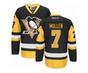 Youth Reebok Pittsburgh Penguins #7 Joe Mullen Premier Black Gold Third NHL Jersey