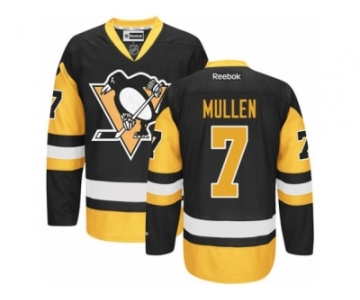 Youth Reebok Pittsburgh Penguins #7 Joe Mullen Premier Black Gold Third NHL Jersey