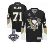 Youth Reebok Pittsburgh Penguins #71 Evgeni Malkin Authentic Black Home 2017 Stanley Cup Final NHL Jersey