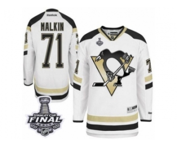 Youth Reebok Pittsburgh Penguins #71 Evgeni Malkin Authentic White 2014 Stadium Series 2017 Stanley Cup Final NHL Jersey