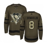 Youth Reebok Pittsburgh Penguins #8 Brian Dumoulin Authentic Green Salute to Service NHL Jersey