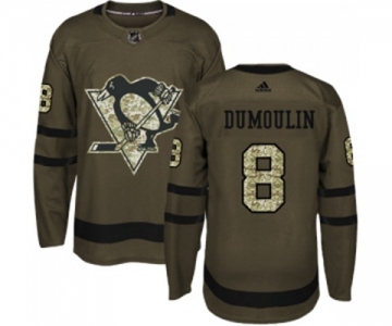 Youth Reebok Pittsburgh Penguins #8 Brian Dumoulin Authentic Green Salute to Service NHL Jersey