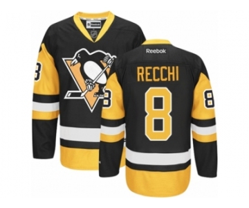 Youth Reebok Pittsburgh Penguins #8 Mark Recchi Premier Black Gold Third NHL Jersey