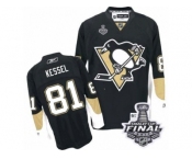 Youth Reebok Pittsburgh Penguins #81 Phil Kessel Authentic Black Home 2017 Stanley Cup Final NHL Jersey