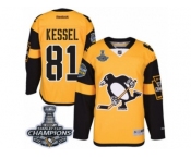 Youth Reebok Pittsburgh Penguins #81 Phil Kessel Premier Gold 2017 Stadium Series 2017 Stanley Cup Champions NHL Jersey