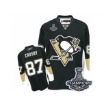 Youth Reebok Pittsburgh Penguins #87 Sidney Crosby Premier Black Home 2017 Stanley Cup Champions NHL Jersey