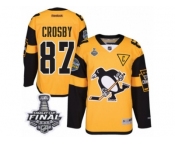 Youth Reebok Pittsburgh Penguins #87 Sidney Crosby Premier Gold 2017 Stadium Series 2017 Stanley Cup Final NHL Jersey