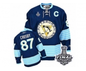 Youth Reebok Pittsburgh Penguins #87 Sidney Crosby Premier Navy Blue Third Vintage 2017 Stanley Cup Final NHL Jersey