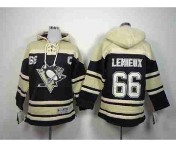 youth nhl jerseys pittsburgh penguins #66 lemieux black-cream[pullover hooded sweatshirt][patch C]