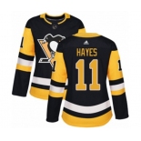 Women Adidas Pittsburgh Penguins #11 Jimmy Hayes Authentic Black Home NHL Jersey