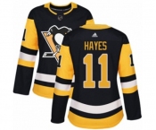 Women Adidas Pittsburgh Penguins #11 Jimmy Hayes Authentic Black Home NHL Jersey