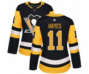 Women Adidas Pittsburgh Penguins #11 Jimmy Hayes Authentic Black Home NHL Jersey