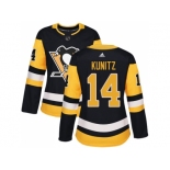 Women Adidas Pittsburgh Penguins #14 Chris Kunitz Black Home Authentic Stitched NHL Jersey