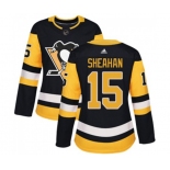 Women Adidas Pittsburgh Penguins #15 Riley Sheahan Authentic Black Home NHL Jersey