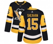 Women Adidas Pittsburgh Penguins #15 Riley Sheahan Authentic Black Home NHL Jersey