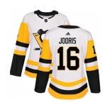 Women Adidas Pittsburgh Penguins #16 Josh Jooris Authentic White Away NHL Jersey