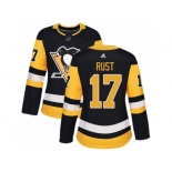 Women Adidas Pittsburgh Penguins #17 Bryan Rust Black Home Authentic Stitched NHL Jers