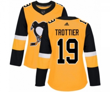 Women Adidas Pittsburgh Penguins #19 Bryan Trottier Authentic Gold Alternate NHL Jersey