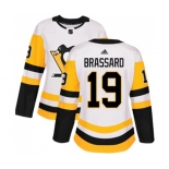 Women Adidas Pittsburgh Penguins #19 Derick Brassard Authentic White Away NHL Jersey