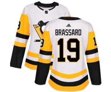 Women Adidas Pittsburgh Penguins #19 Derick Brassard Authentic White Away NHL Jersey