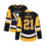 Women Adidas Pittsburgh Penguins #21 Michel Briere Authentic Black Home NHL Jersey