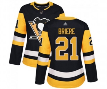 Women Adidas Pittsburgh Penguins #21 Michel Briere Authentic Black Home NHL Jersey