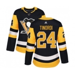 Women Adidas Pittsburgh Penguins #24 Jarred Tinordi Authentic Black Home NHL Jersey