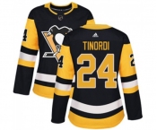 Women Adidas Pittsburgh Penguins #24 Jarred Tinordi Authentic Black Home NHL Jersey