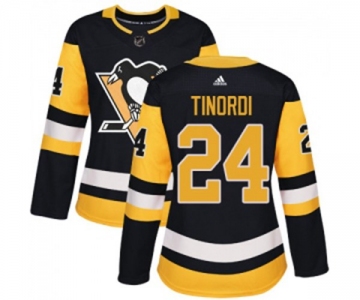 Women Adidas Pittsburgh Penguins #24 Jarred Tinordi Authentic Black Home NHL Jersey