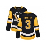 Women Adidas Pittsburgh Penguins #3 Olli Maatta Black Home Authentic Stitched NHL Jersey